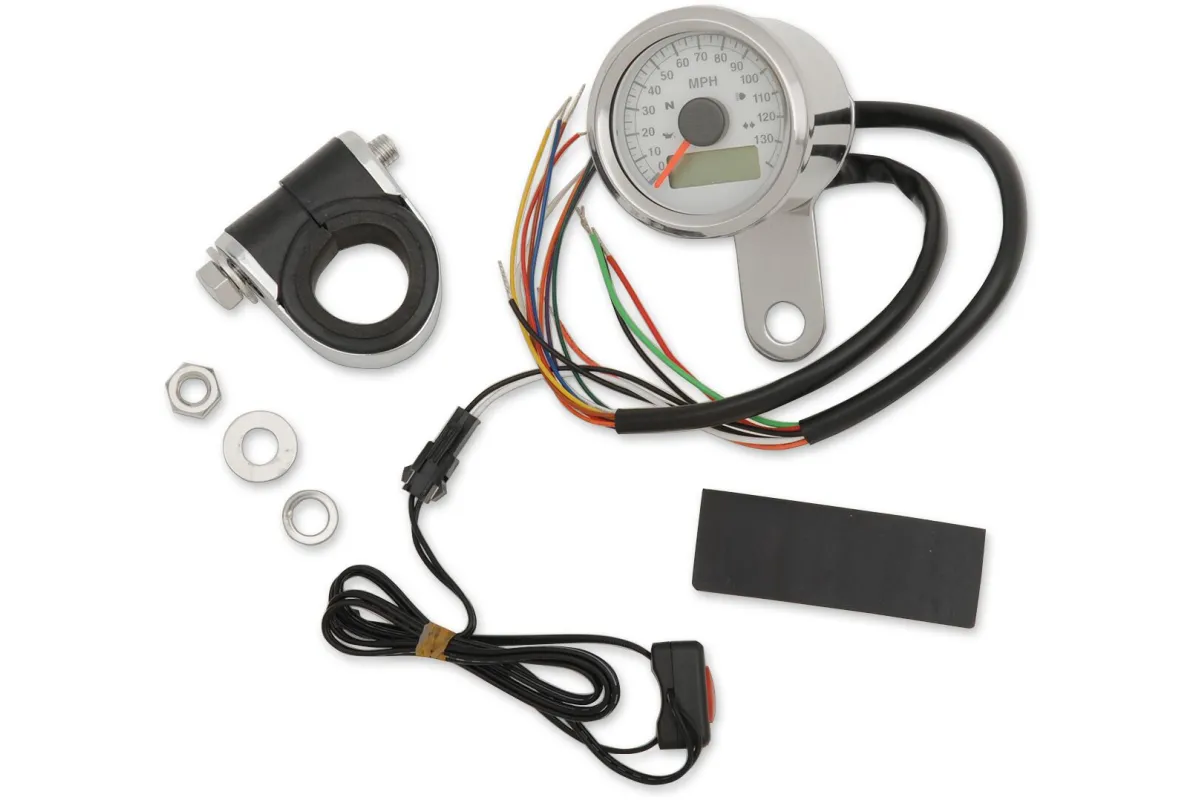 SPEEDO W/4LTS MPH SS/WHT