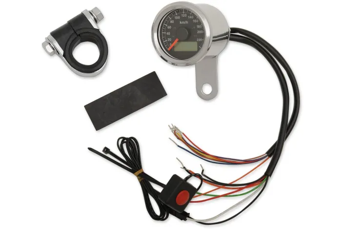 SPEEDO W/4LTS KPH SS/BLK