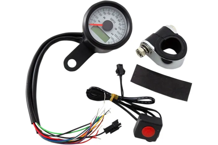 SPEEDO W/4LTS MPH BLK/WHT