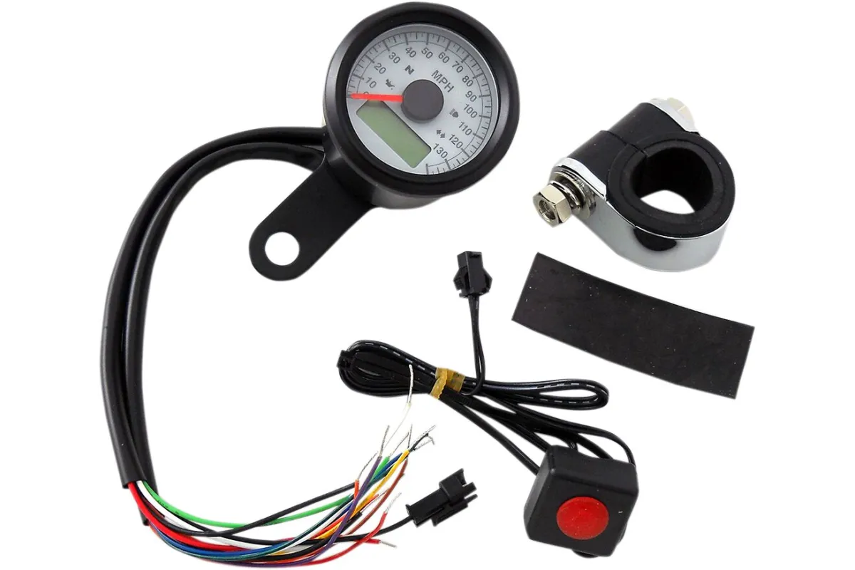 SPEEDO W/4LTS MPH BLK/WHT