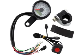 SPEEDO W/4LTS MPH BLK/WHT