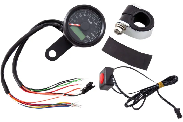 SPEEDO W/4LTS KPH BLK/BLK