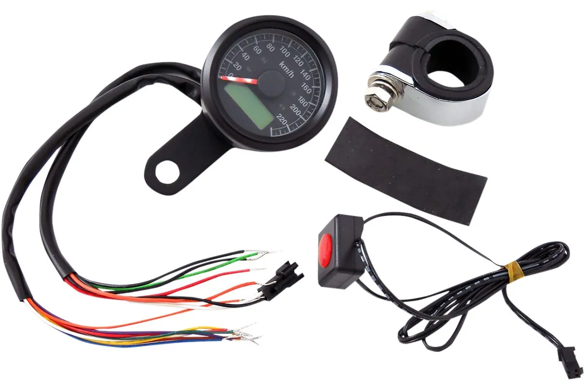 SPEEDO W/4LTS KPH BLK/BLK