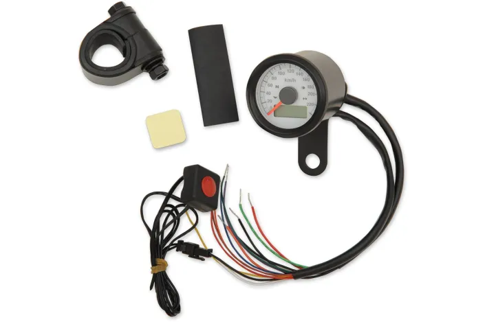 SPEEDO W/4LTS KPH BLK/WHT