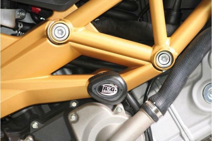 Tampons de protection R&G RACING Aero noir Aprilia Dorsoduro/Shiver 750