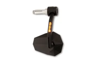 HIGHSIDER pro Bar End Mirror Stealth-X7 With LED Indicator, Black, E-approved (1pc)