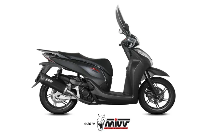Silencieux MIVV Mover inox noir/casquette ABS noir Honda SH 300