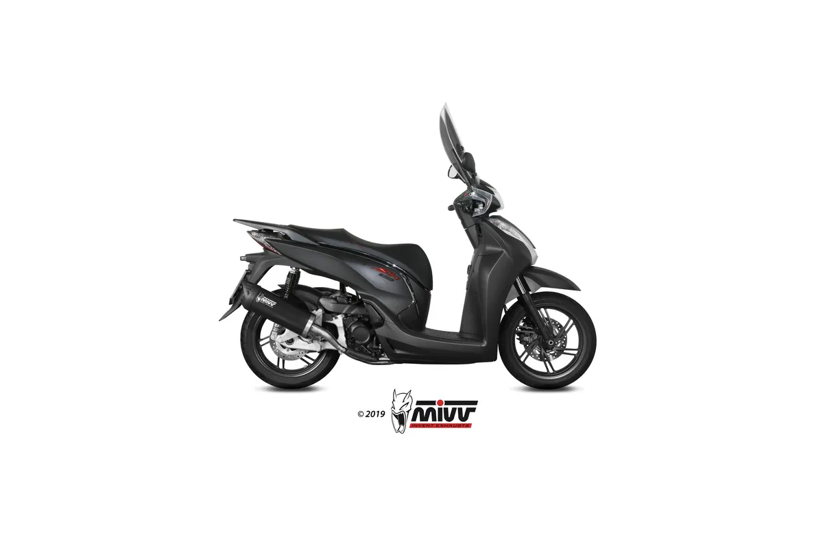 Silencieux MIVV Mover inox noir/casquette ABS noir Honda SH 300