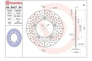 Disque de frein BREMBO Série Oro fixe - 68B40794