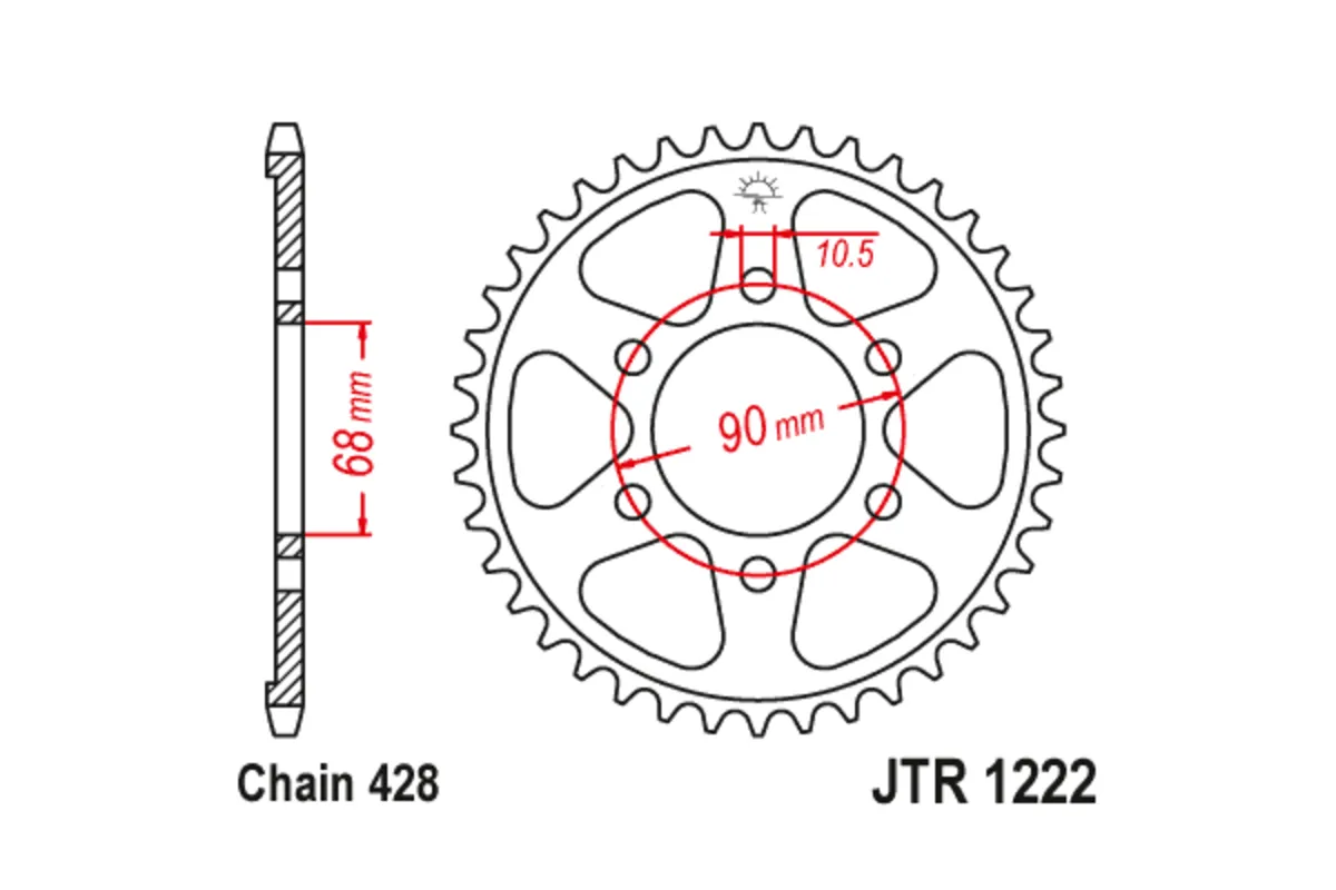 Couronne JT SPROCKETS acier standard 1222 - 428