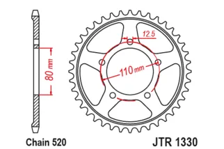 Couronne JT SPROCKETS acier standard 1330 - 520