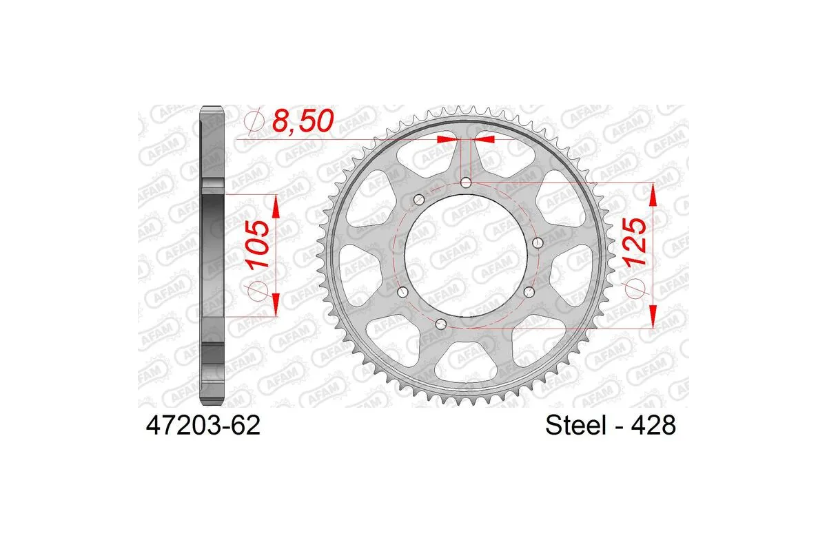 Couronne AFAM acier standard 47203 - 428 Couronne AFAM acier standard 47203 - 428
