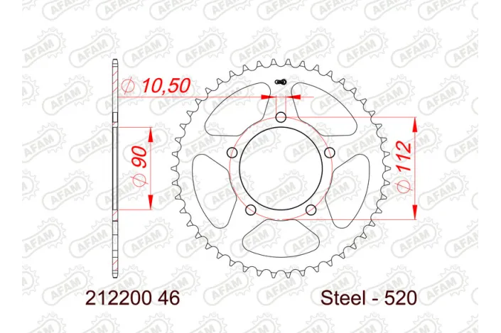 Couronne AFAM acier standard 212200 - 520