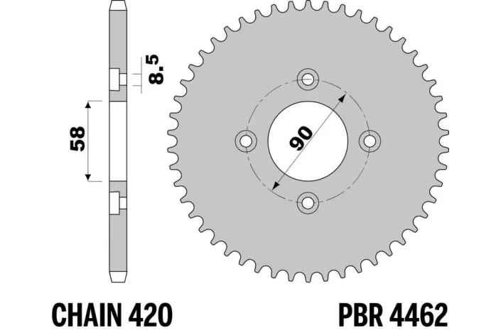 Couronne PBR acier standard 4462 - 420