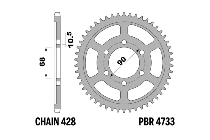 Couronne PBR acier C45 standard 4733 - 428