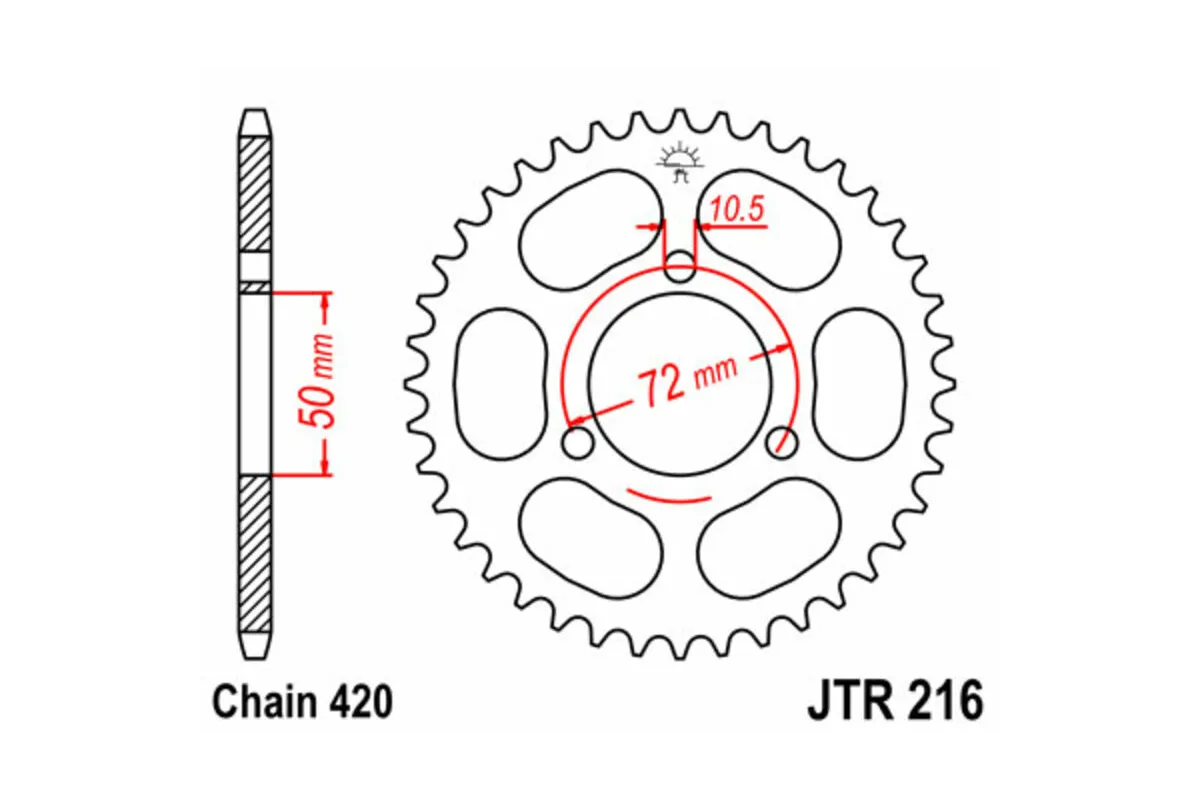 Couronne JT SPROCKETS acier standard 216 - 420