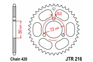 Couronne JT SPROCKETS acier standard 216 - 420