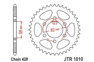 Kit chaîne JT/JT 428HDR 14/37 standard - couronne standard