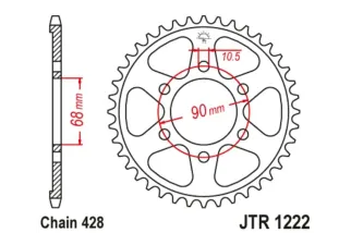 Kit chaîne JT/JT 428HDR 15/47 standard - couronne standard