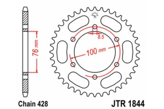 Kit chaîne JT/JT 428HDR 15/34 standard - couronne standard