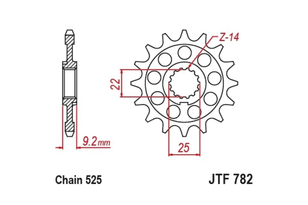 Pignon JT SPROCKETS acier standard 782 - 520