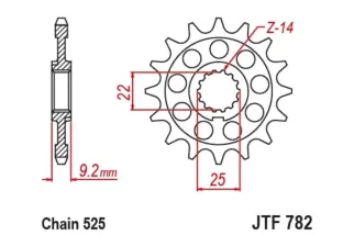 Pignon JT SPROCKETS acier standard 782 - 520