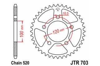 Couronne JT SPROCKETS acier standard 703 - 520