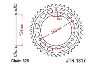 Couronne JT SPROCKETS acier standard 1317 - 525