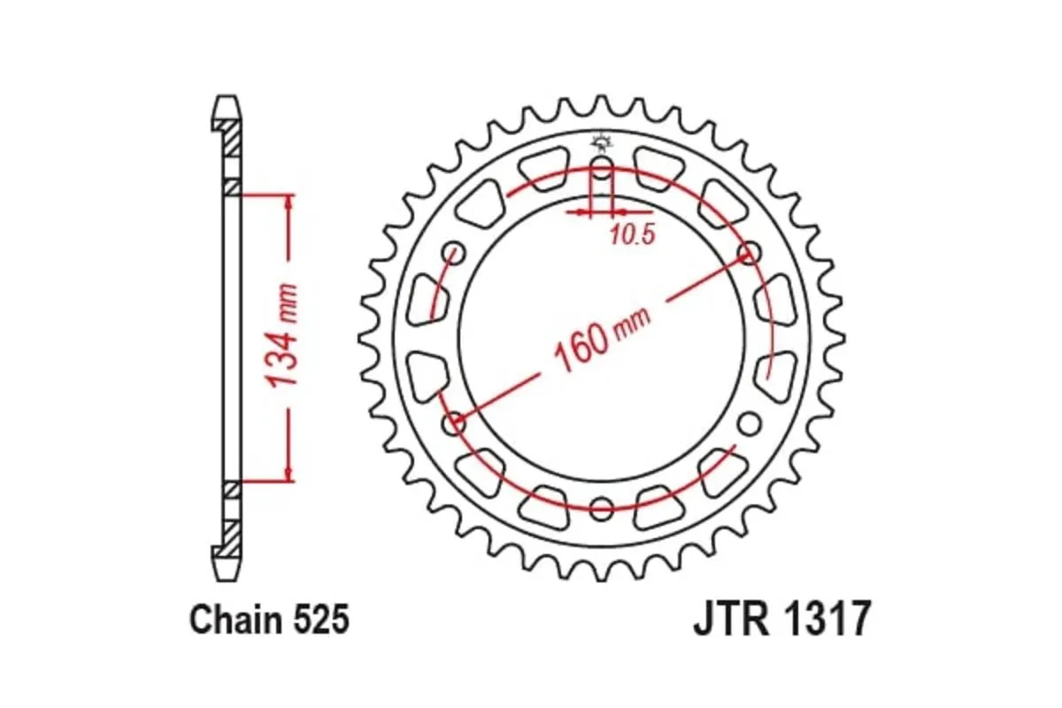Couronne JT SPROCKETS acier standard 1317 - 525