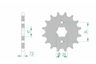 Kit chaîne AFAM 428XMR2 15/48 - couronne standard