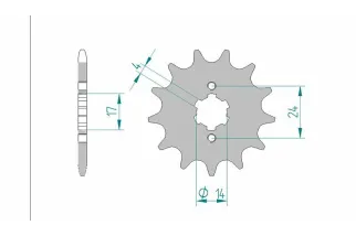 Kit chaîne AFAM 428XMR2 12/47 - couronne standard