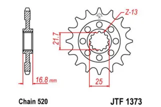 Kit chaîne JT/JT 520HDS 17/38 standard - couronne standard
