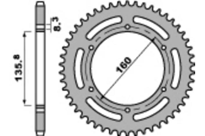 PBR Standard C45 Steel Rear Sprocket 3552 - 520
