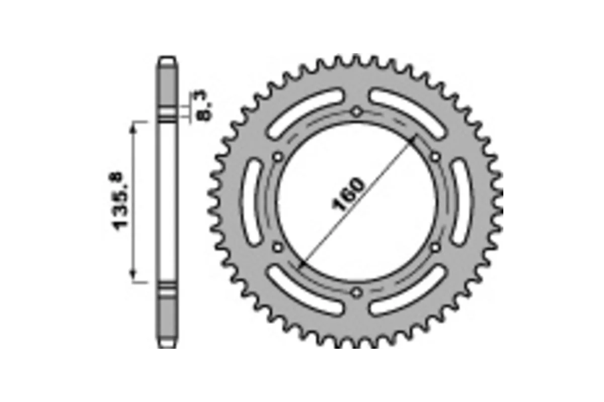 PBR Standard C45 Steel Rear Sprocket 3552 - 520