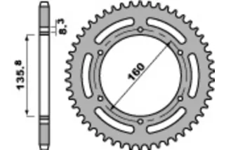 PBR Standard C45 Steel Rear Sprocket 3552 - 520