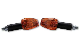 HIGHSIDER smart IMOLA 1 Mini Indicator, Black, Yellow Lens, E-Approved, Long Arm, (Pair)