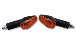 HIGHSIDER smart IMOLA 1 Mini Indicator, Black, Yellow Lens, E-Approved, Long Arm, (Pair)