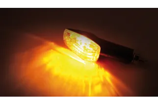 HIGHSIDER smart IMOLA 1 Mini Indicator, Black, Yellow Lens, E-Approved, Long Arm, (Pair)