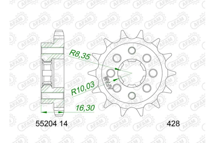 Pignon AFAM acier standard 55204 - 428