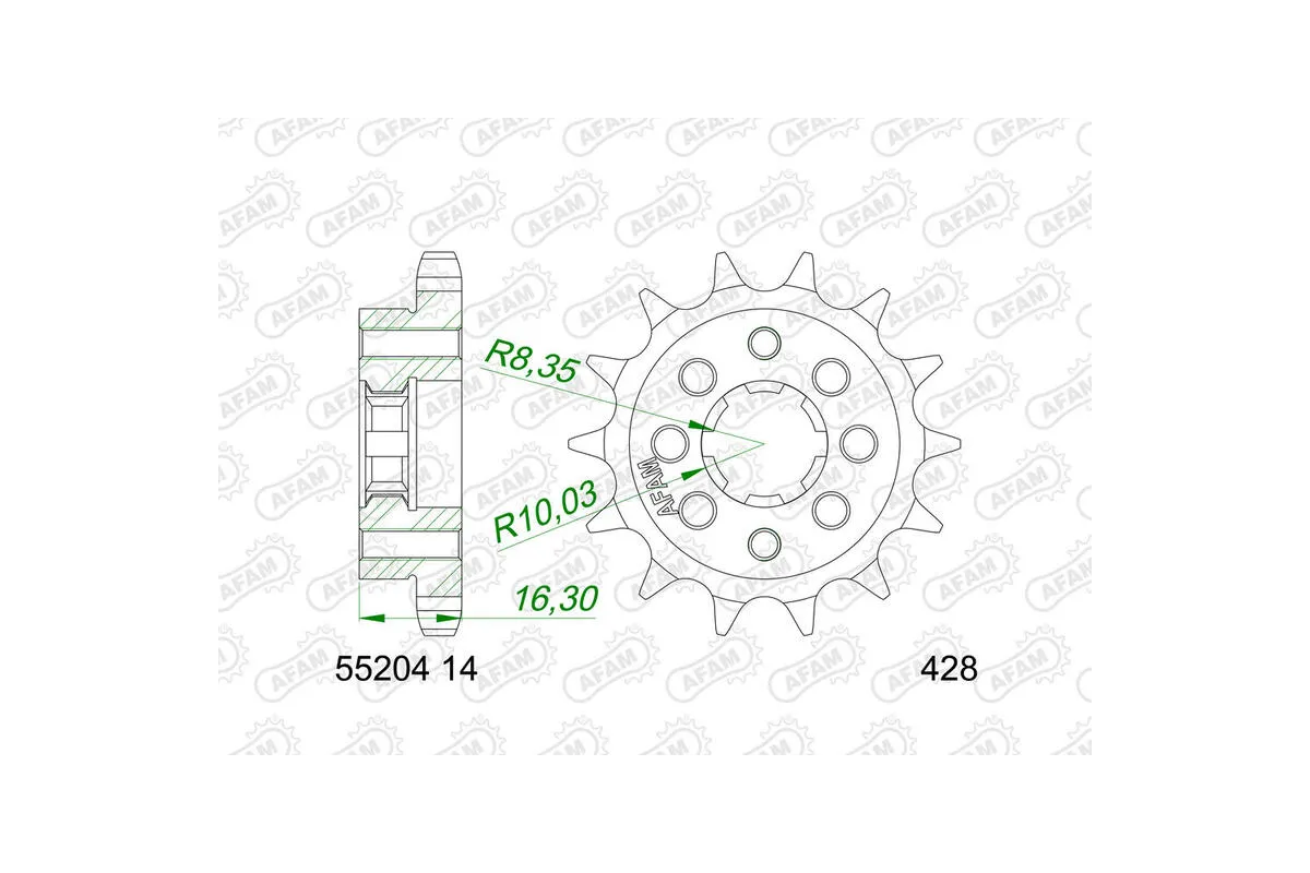 Pignon AFAM acier standard 55204 - 428