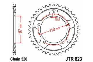 Couronne JT SPROCKETS acier standard 823 - 520