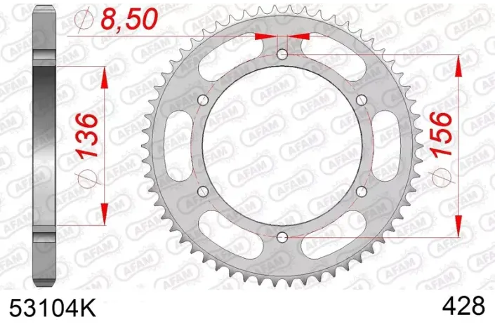 Couronne AFAM acier standard 53104 - 428