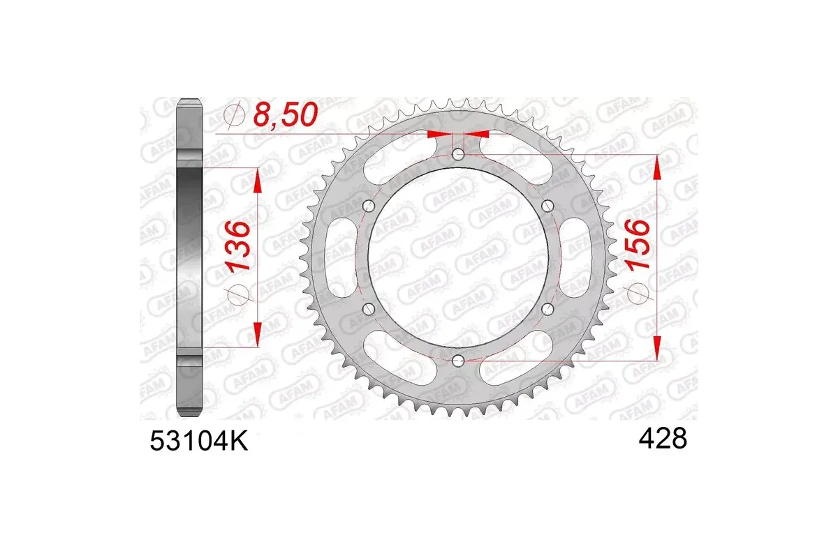 Couronne AFAM acier standard 53104 - 428