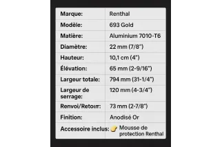 RENTHAL 22MM 693 GOLD