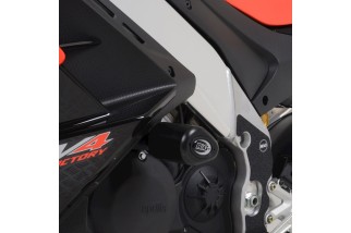 Tampons de protection R&G RACING Aero - noir Aprilia RSV4 1100 Factory