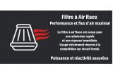 Filtre à air Race moto avec flux d’air maximal pour usage compétition.