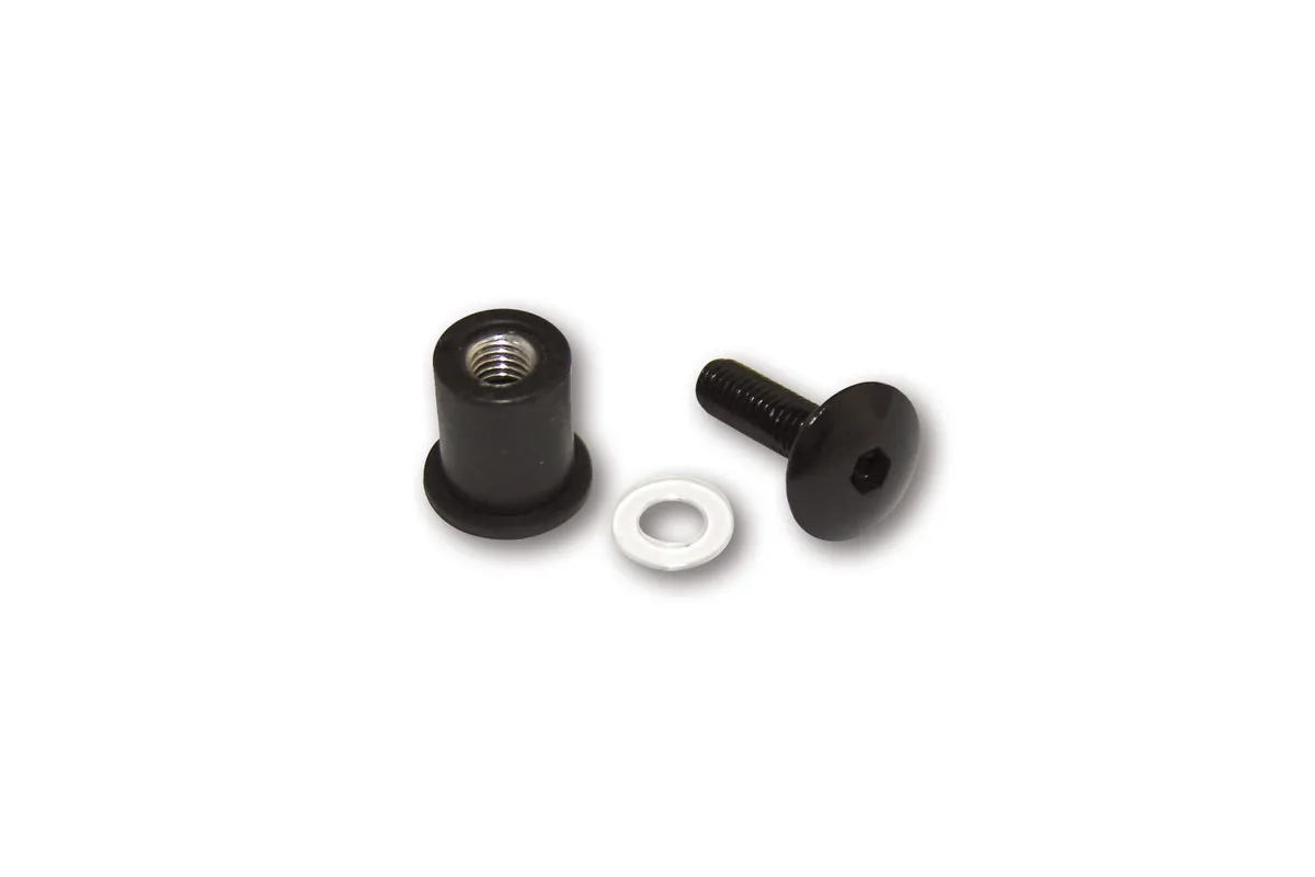 Kit vis de carénage en aluminium HIGHSIDER smart - écrous caoutchouc M6 - 8 pièces