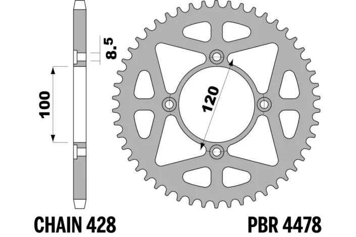 Couronne PBR aluminium ultra-light 4478 - 428