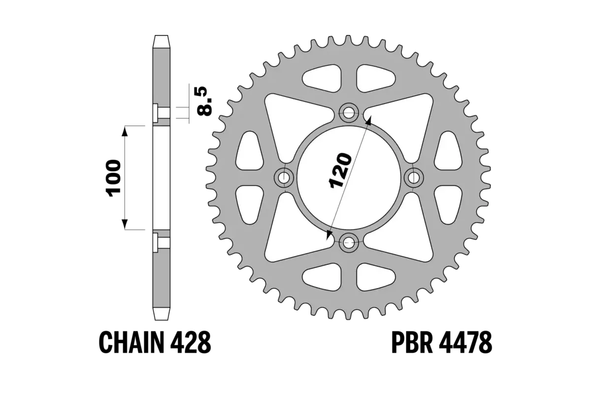 Couronne PBR aluminium ultra-light 4478 - 428