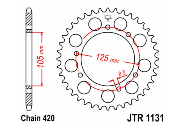 Couronne JT SPROCKETS acier standard - 420